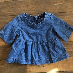 🍂 Baby GAP toddler girl denim top peplum style